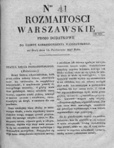 Rozmaitości Warszawskie : pismo dodatkowe do Gazety Korrespondenta Warszawskiego. 1829. Nr 41