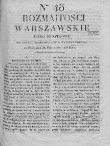 Rozmaitości Warszawskie : pismo dodatkowe do Gazety Korrespondenta Warszawskiego. 1829. Nr 43