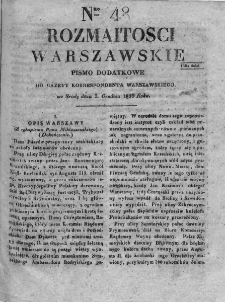 Rozmaitości Warszawskie : pismo dodatkowe do Gazety Korrespondenta Warszawskiego. 1829. Nr 48
