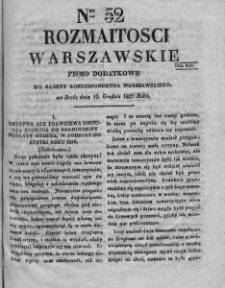 Rozmaitości Warszawskie : pismo dodatkowe do Gazety Korrespondenta Warszawskiego. 1829. Nr 52