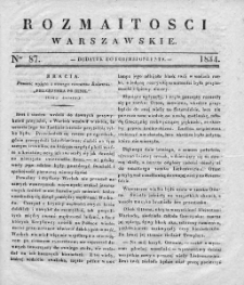 Rozmaitości Warszawskie : pismo dodatkowe do Gazety Korrespondenta Warszawskiego. 1834. Nr 87
