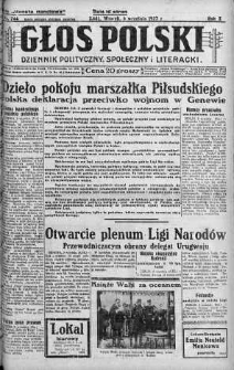 Głos Polski : dziennik polityczny, społeczny i literacki 6 wrzesień 1927 nr 244