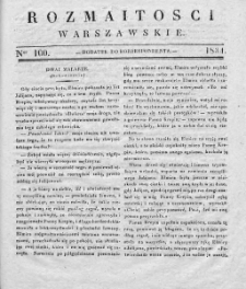 Rozmaitości Warszawskie : pismo dodatkowe do Gazety Korrespondenta Warszawskiego. 1834. Nr 100