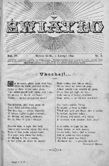 Światło : pismo ludowe ilustrowane. Rok IV. 1890, nr 2