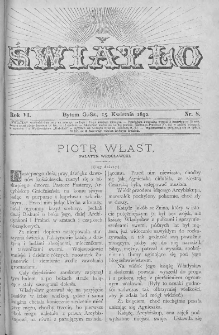 Światło : pismo ludowe ilustrowane. Rok VI. 1892, nr 8