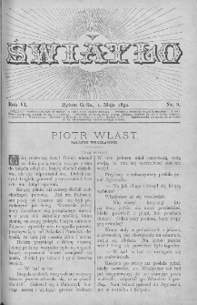 Światło : pismo ludowe ilustrowane. Rok VI. 1892, nr 9