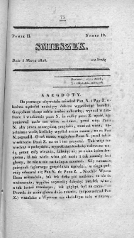 Smieszek : pismo peryodyczne poswięcone wesołości i zabawie. 1828, nr 19
