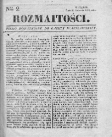 Rozmaitości : pismo dodatkowe do Gazety Warszawskiej. 1833, nr 2