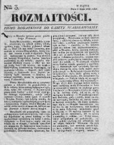 Rozmaitości : pismo dodatkowe do Gazety Warszawskiej. 1833, nr 3