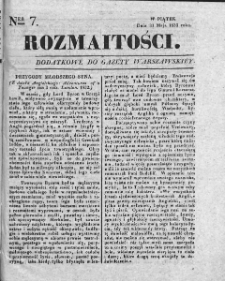Rozmaitości : pismo dodatkowe do Gazety Warszawskiej. 1833, nr 7