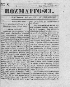 Rozmaitości : pismo dodatkowe do Gazety Warszawskiej. 1833, nr 8