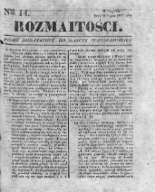 Rozmaitości : pismo dodatkowe do Gazety Warszawskiej. 1833, nr 14