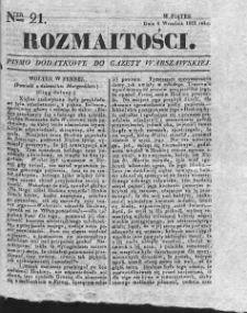 Rozmaitości : pismo dodatkowe do Gazety Warszawskiej. 1833, nr 21