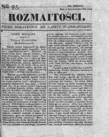 Rozmaitości : pismo dodatkowe do Gazety Warszawskiej. 1833, nr 25