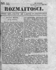 Rozmaitości : pismo dodatkowe do Gazety Warszawskiej. 1833, nr 33