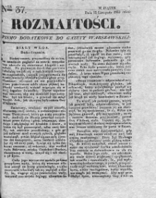 Rozmaitości : pismo dodatkowe do Gazety Warszawskiej. 1833, nr 37