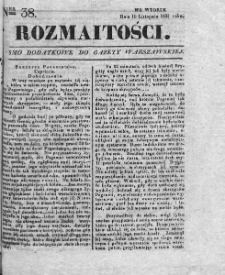 Rozmaitości : pismo dodatkowe do Gazety Warszawskiej. 1833, nr 38