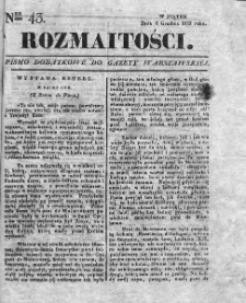 Rozmaitości : pismo dodatkowe do Gazety Warszawskiej. 1833, nr 43