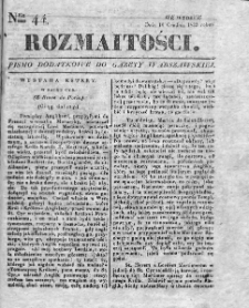 Rozmaitości : pismo dodatkowe do Gazety Warszawskiej. 1833, nr 44