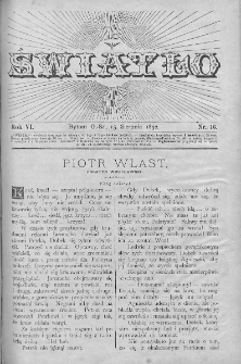 Światło : pismo ludowe ilustrowane. Rok VI. 1892, nr 16