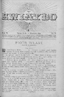 Światło : pismo ludowe ilustrowane. Rok VI. 1892, nr 17