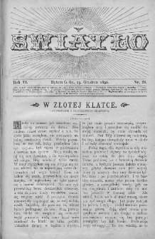 Światło : pismo ludowe ilustrowane. Rok VI. 1892, nr 24