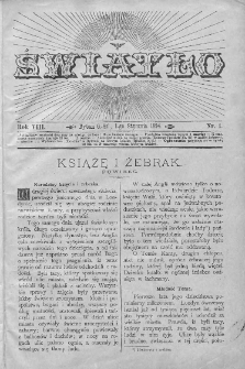 Światło : pismo ludowe ilustrowane. Rok VIII. 1894, nr 1