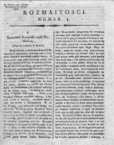 Rozmaitości : do numeru... Gazety Korrespondenta Warsz. 1818, nr 4