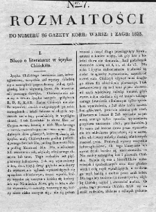 Rozmaitości : do numeru... Gazety Korrespondenta Warsz. 1823, nr 7
