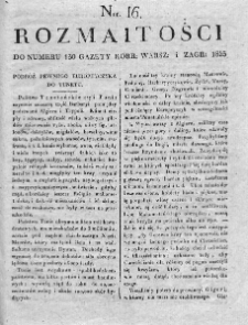 Rozmaitości : do numeru... Gazety Korrespondenta Warsz. 1823, nr 16