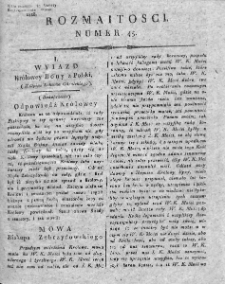 Rozmaitości : do numeru... Gazety Korrespondenta Warsz. 1818, nr 45