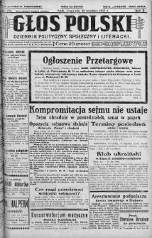 Głos Polski : dziennik polityczny, społeczny i literacki 15 wrzesień 1927 nr 253