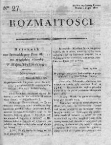 Rozmaitości : do numeru... Gazety Korrespondenta Warsz. 1820, nr 27