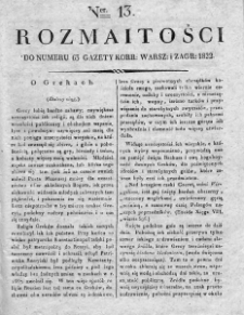 Rozmaitości : do numeru... Gazety Korrespondenta Warsz. 1822, nr 13
