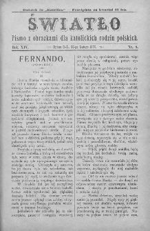 Światło : pismo z obrazkami dla katolickich rodzin polskich. Rok XIV. 1900, nr 8