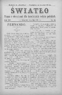Światło : pismo z obrazkami dla katolickich rodzin polskich. Rok XIV. 1900, nr 20