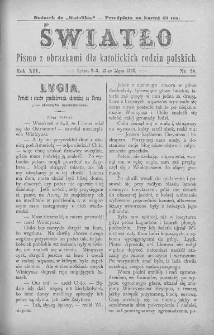 Światło : pismo z obrazkami dla katolickich rodzin polskich. Rok XIV. 1900, nr 28