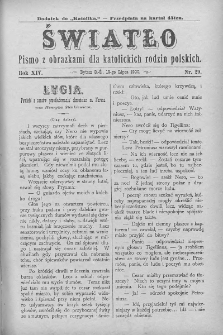 Światło : pismo z obrazkami dla katolickich rodzin polskich. Rok XIV. 1900, nr 29