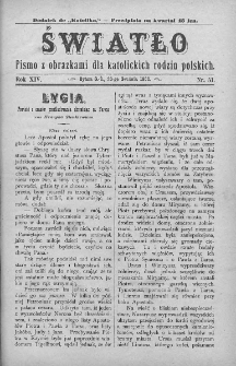 Światło : pismo z obrazkami dla katolickich rodzin polskich. Rok XIV. 1900, nr 51