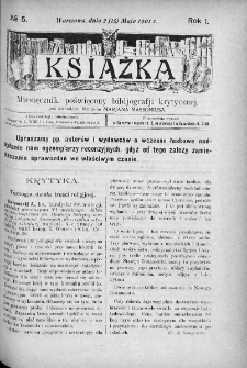 Książka : miesięcznik poświęcony bibljografji krytycznej. 1901. Nr 5