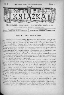Książka : miesięcznik poświęcony bibljografji krytycznej. 1901. Nr 6