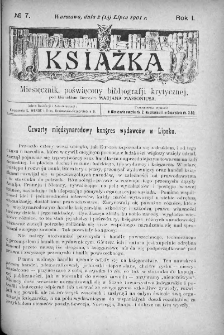 Książka : miesięcznik poświęcony bibljografji krytycznej. 1901. Nr 7