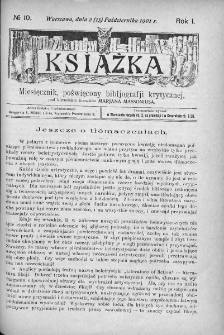 Książka : miesięcznik poświęcony bibljografji krytycznej. 1901. Nr 10