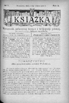 Książka : miesięcznik poświęcony bibljografji krytycznej. 1902. Nr 7