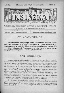 Książka : miesięcznik poświęcony bibljografji krytycznej. 1902. Nr 12