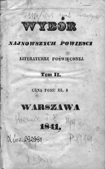 Wieniec. Pismo dodatkowe do Gazety Warszawskiej poświęcone literaturze. 1841. T.II
