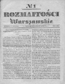 Rozmaitości Warszawskie : pismo dodatkowe do Gazety Korrespondenta Warszawskiego. 1836. Nr 1