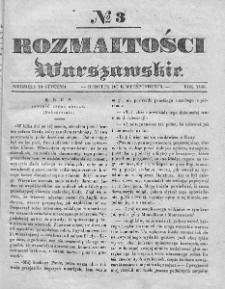 Rozmaitości Warszawskie : pismo dodatkowe do Gazety Korrespondenta Warszawskiego. 1836. Nr 3