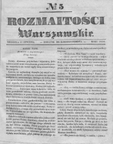 Rozmaitości Warszawskie : pismo dodatkowe do Gazety Korrespondenta Warszawskiego. 1836. Nr 5