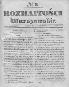 Rozmaitości Warszawskie : pismo dodatkowe do Gazety Korrespondenta Warszawskiego. 1836. Nr 6
